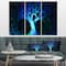 Designart - Magical Blue Psychedelic Tree - Abstract Canvas Art Print